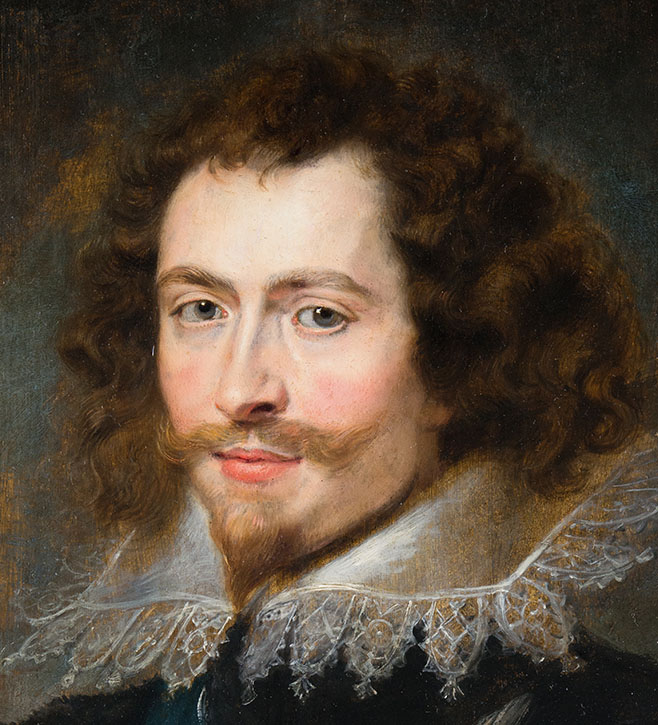 Detail of the portrait of George Villiers, after treatment
