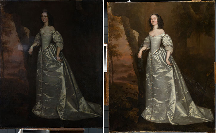 'Portrait of an Unknown Lady', before and after treatment