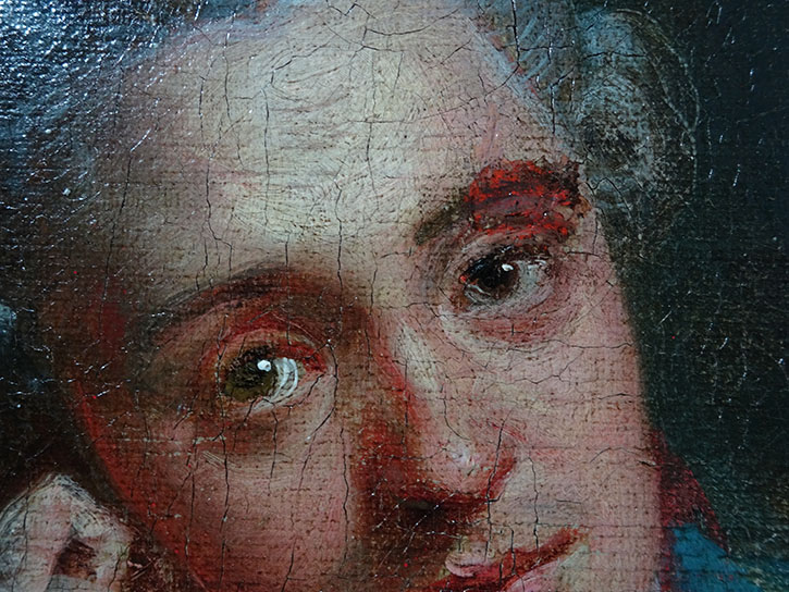 Detail of 'A Country Gentleman', before treatment