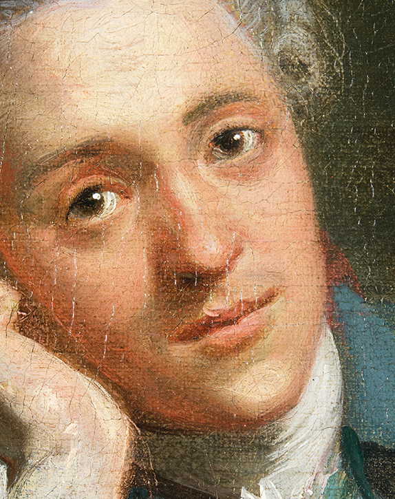 Detail of 'A Country Gentleman', after treatment