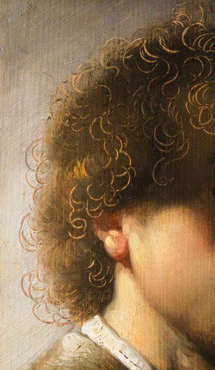Detail of 'Self Portrait at the Age of 22', after overpaint removal