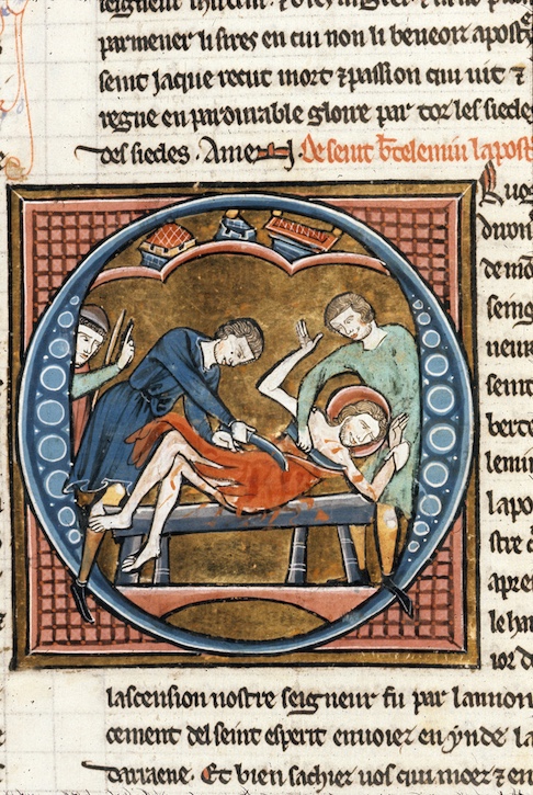 Depiction of Saint Bartholomew being flayed