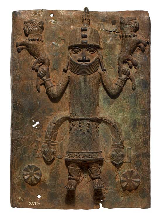 Brass Plaque depicting the Oba of Benin