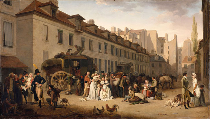 Arrival of a Stagecoach in the Cour des Messageries, Rue Notre-Dame-des-Victoires