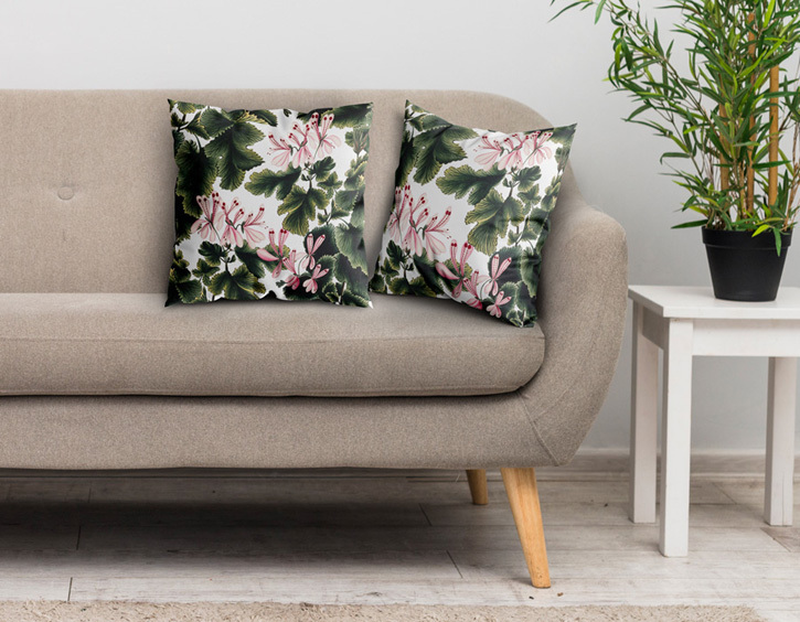 Cushion featuring 'An Ornamental Geranium (Geranium Species): Flowering Stem'