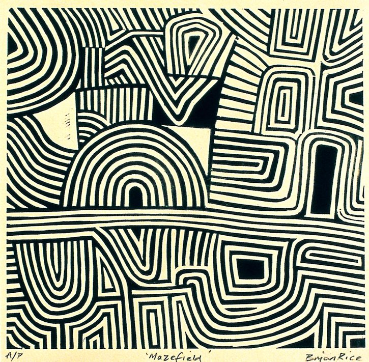 1995, vinyl print cut by Brian Rice (b.1936)