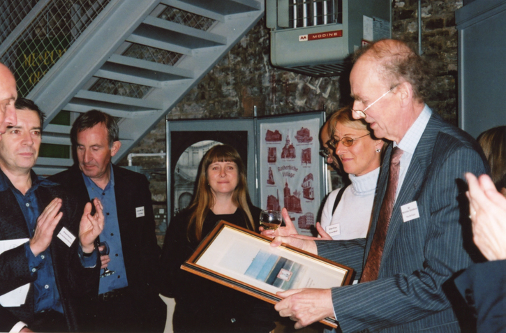 Presentation of the watercolour to the Brunel Museum, 2001