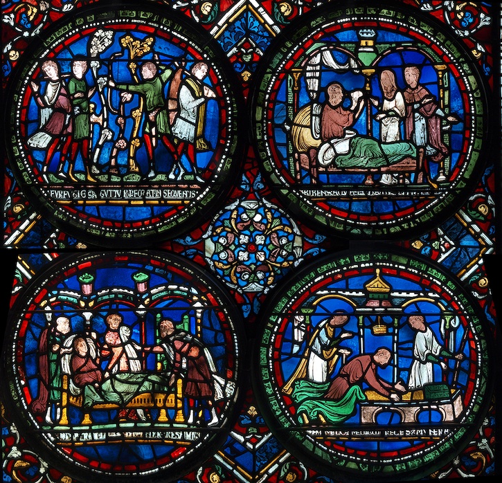 'Miracle Windows' in the south aisle of the shrine of Saint Thomas Becket