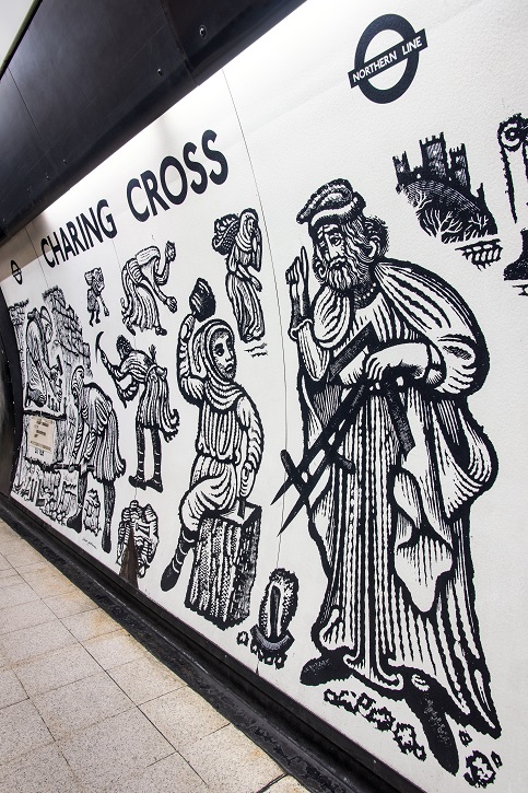 David Gentlemen's murals at Charing Cross station