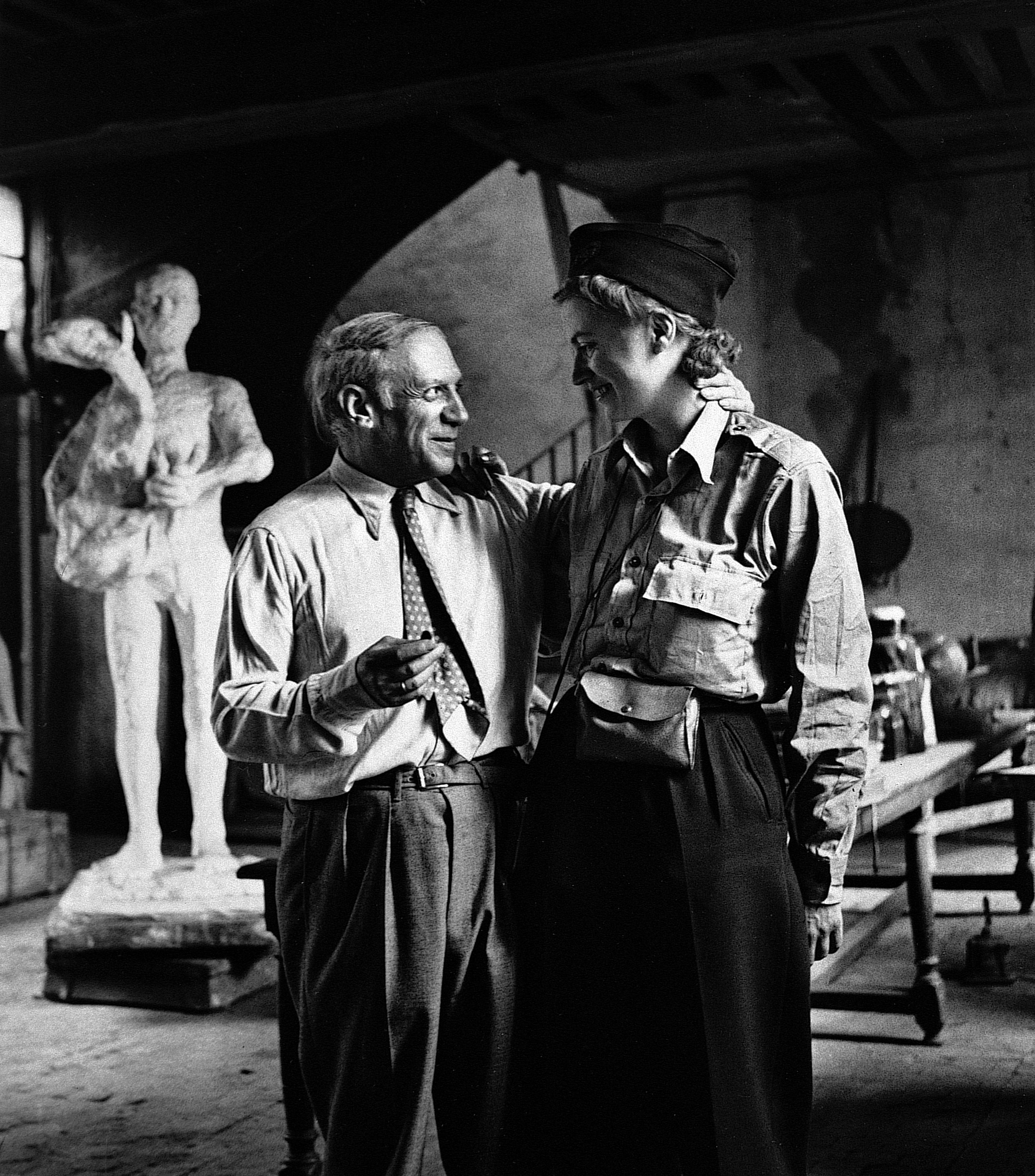 Lee Miller and Picasso after the liberation of Paris, France