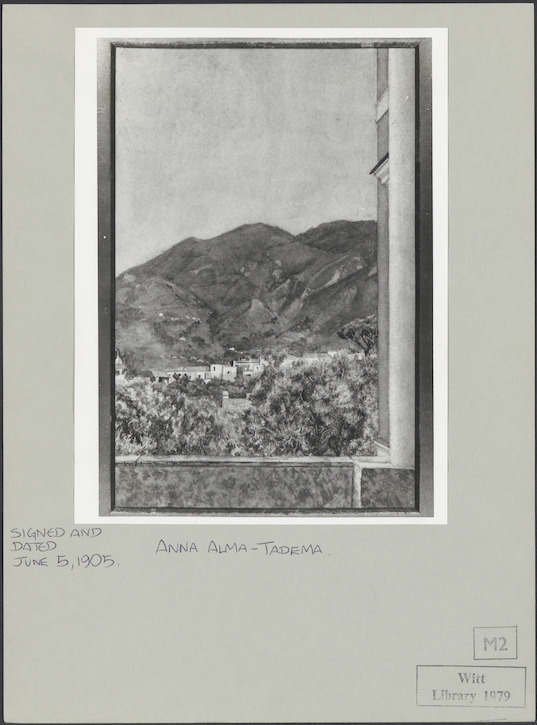 Print of an untraced landscape by Anna Alma-Tadema (1867–1943), dated 1905