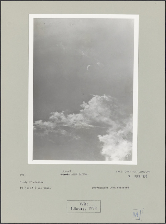 Print of an untraced study of clouds by Anna Alma-Tadema (1867–1943)