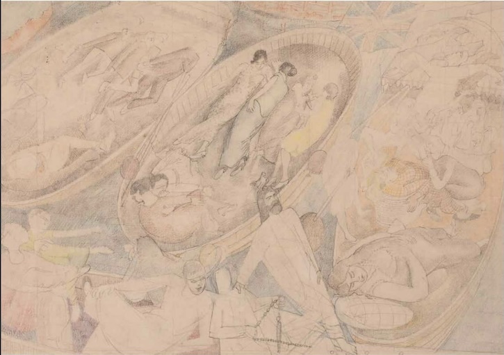 Study for 'Christ Preaching at Cookham Regatta'