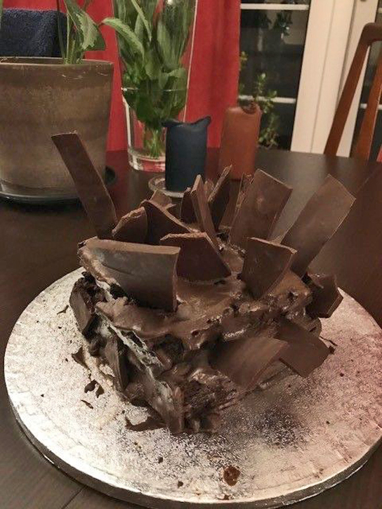 Cubist 'meta' cake by Ksenya Blokhina