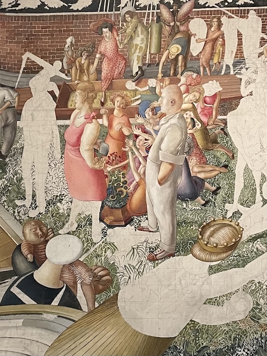 Detail of 'Christ Preaching at Cookham Regatta' with landlord and landlady