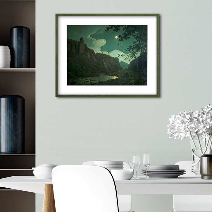 Framed print of 'Dovedale, by Moonlight'