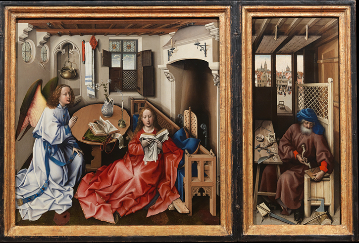 Annunciation Triptych (Mérode Altarpiece) (centre panel and right wing)