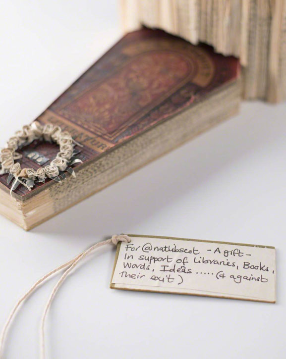 Book Sculpture of a Gramophone and a Coffin (...)