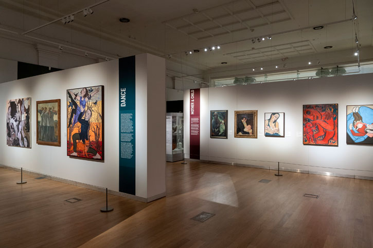 Installation view of 'Parallel Lines: Eileen Cooper and Leicester's Art Collection'