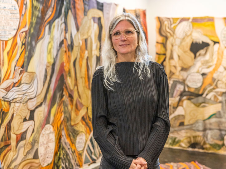 Portrait of Emma Talbot in her studio in Reggio Emilia, April 2022