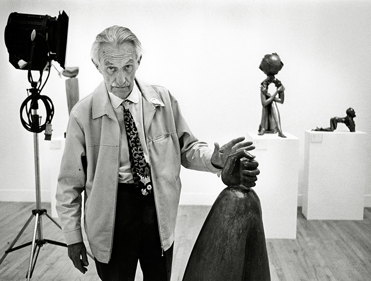 F. E. McWilliam at his retrospective exhibition at Tate, London