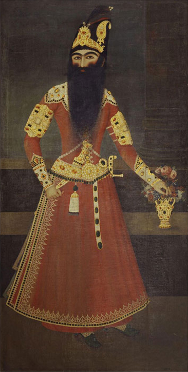 Full-length portrait of the Qajar ruler Fath 'Ali Shah 