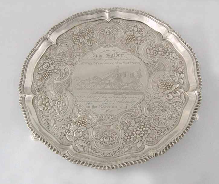 A silver footed salver, made 1762/1763