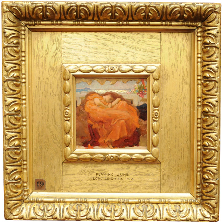 Framed colour sketch for 'Flaming June'