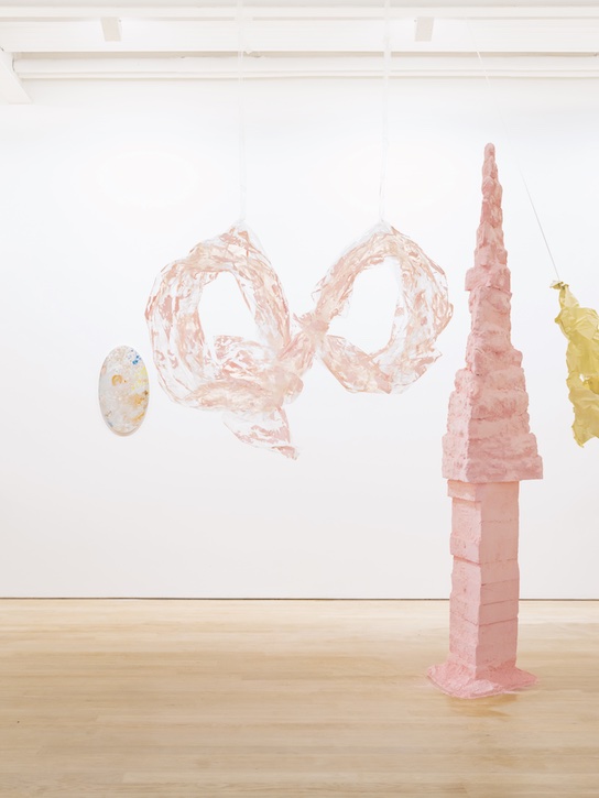 Installation view of 'Karla Black, sculptures (2001–2021), details for a retrospective'