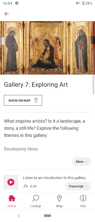 The Aberdeen Art Gallery guide on the Bloomberg Connects app