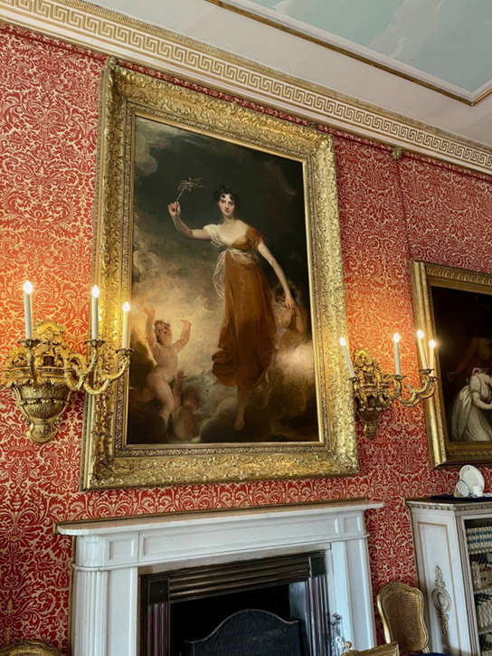 Georgiana's portrait by Thomas Lawrence still in its place in the Picture Gallery at Tabley House