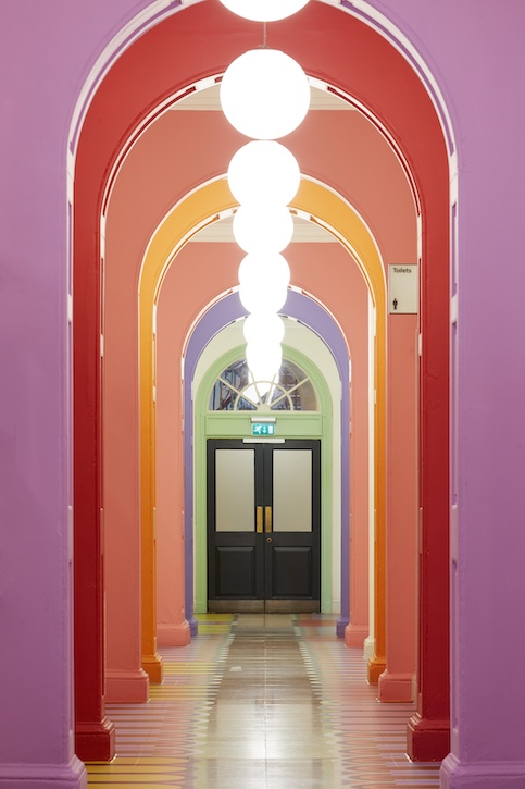 Exhibition design by Yinka Ilori (b.1987) for 'Get Up, Stand Up Now' at Somerset House, London, 2019