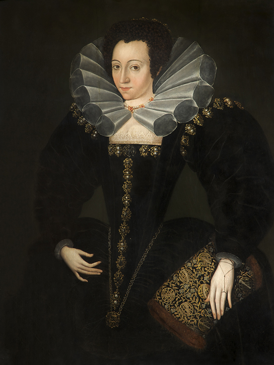 'Portrait of a Lady in Court Dress', before restoration