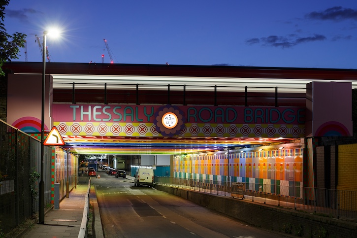 Design by Yinka Ilori (b.1987) for Thessaly Road Railway Bridge, Wandsworth, London