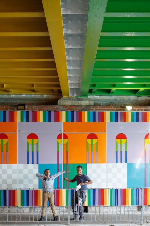 Design by Yinka Ilori (b.1987) for Thessaly Road Railway Bridge, Wandsworth, London