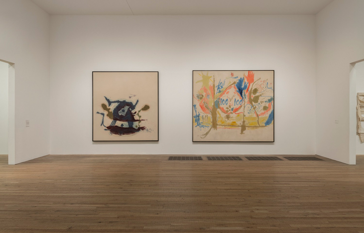 Installation shot of the Helen Frankenthaler display at Tate Modern