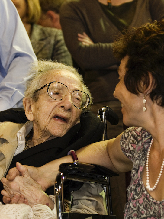 Hannah Frank with Fiona Frank at the centenary celebration in Glasgow