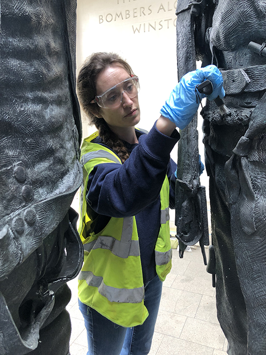 Lucy working on 'The Bomber Command Memorial'