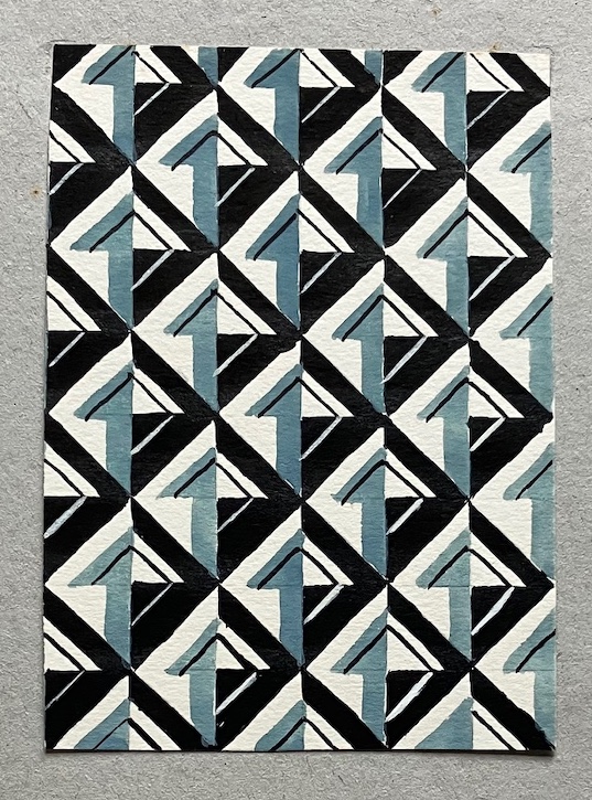 Jean Peace experimented with pattern and print techniques at the RCA in 1936