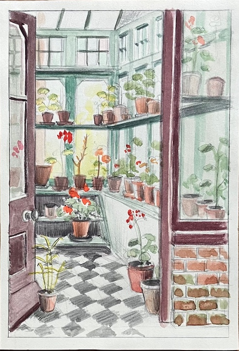 Study in Jean Peace's sketchbook