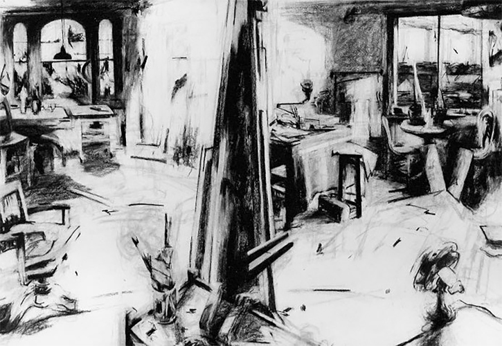 1986, charcoal and chalk by Jane Joseph (b.1942)