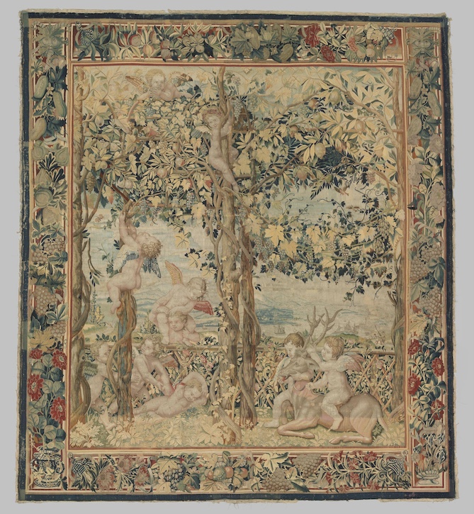 Tapestry with puttini