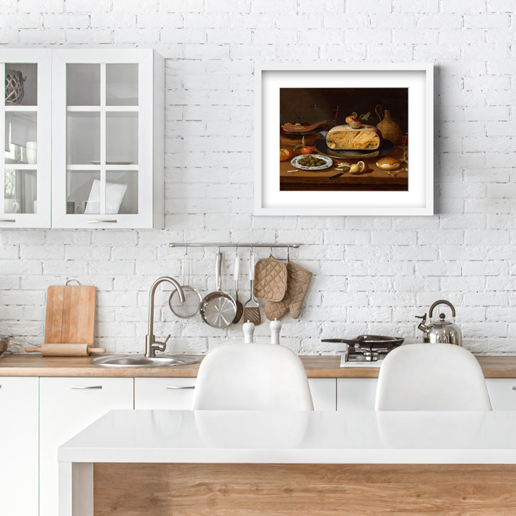 Framed print of 'Still Life with Cheese'