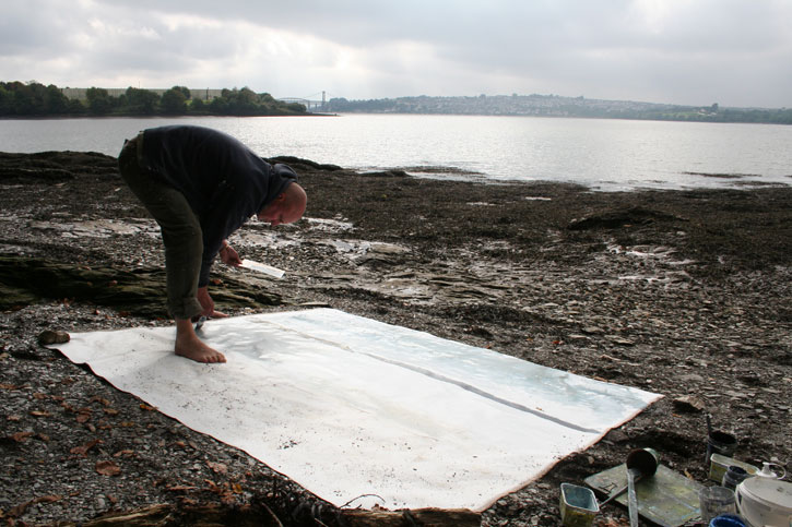 Kurt Jackson working on the River Tamar