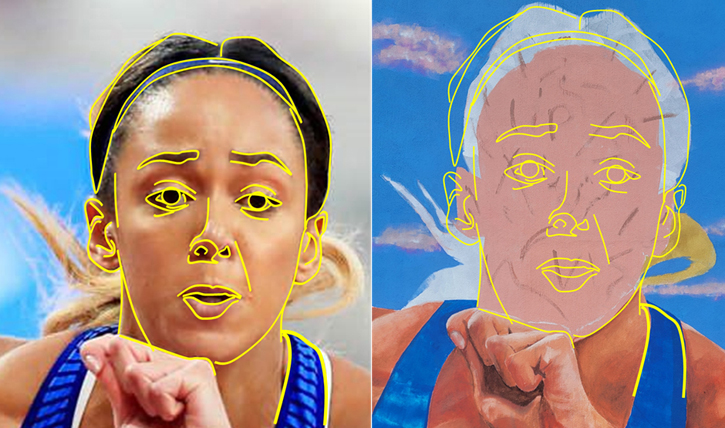 The scribble method on the Katarina Johnson-Thompson mural