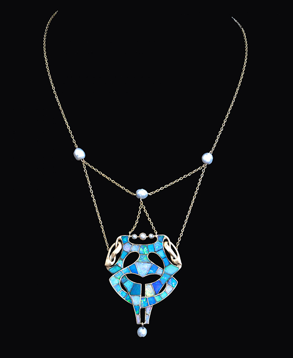 Liberty Cymric gold and opal pendant