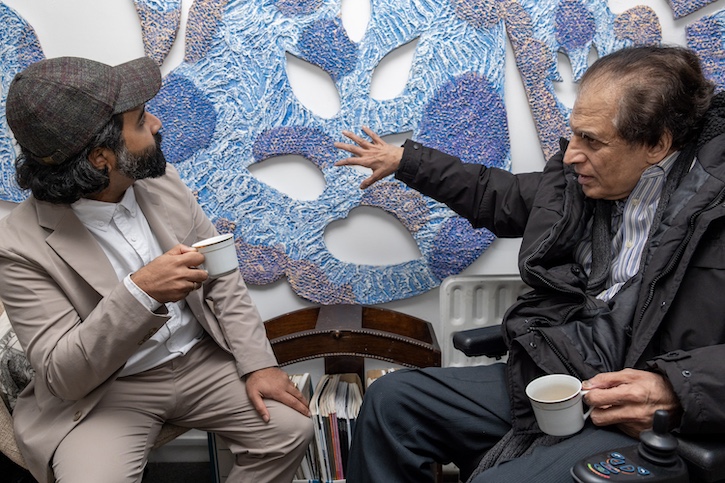 Hassan Vawda and Saleem Arif Quadri in Quadri's London studio, February 2025