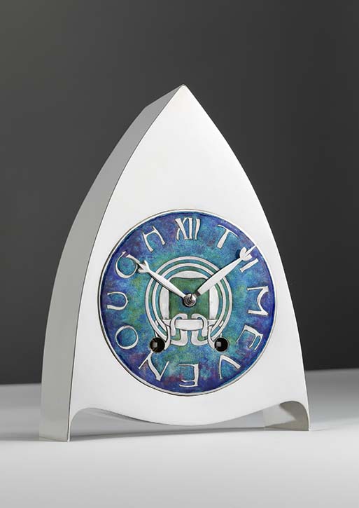 Liberty Cymric silver and enamel clock