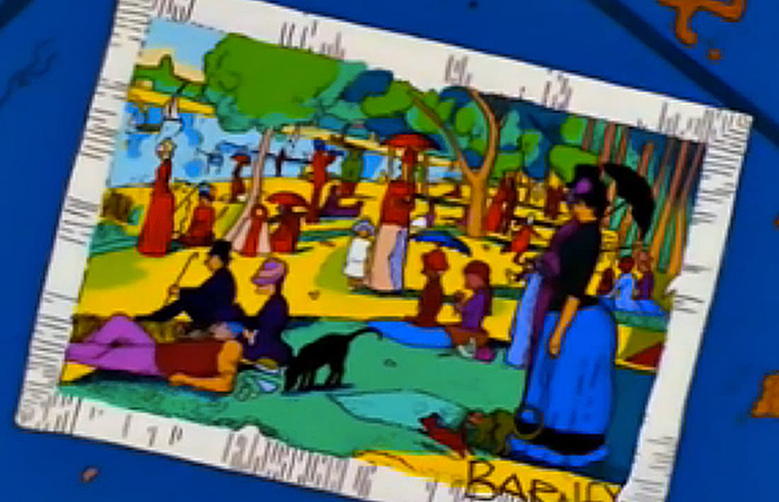 Still from The Simpsons, Season 10, Episode 19 – 'Mom and Pop Art'