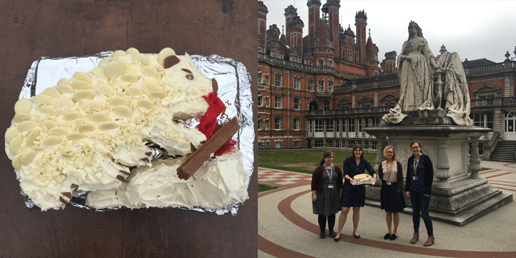 The Landseer cake by staff at Royal Holloway